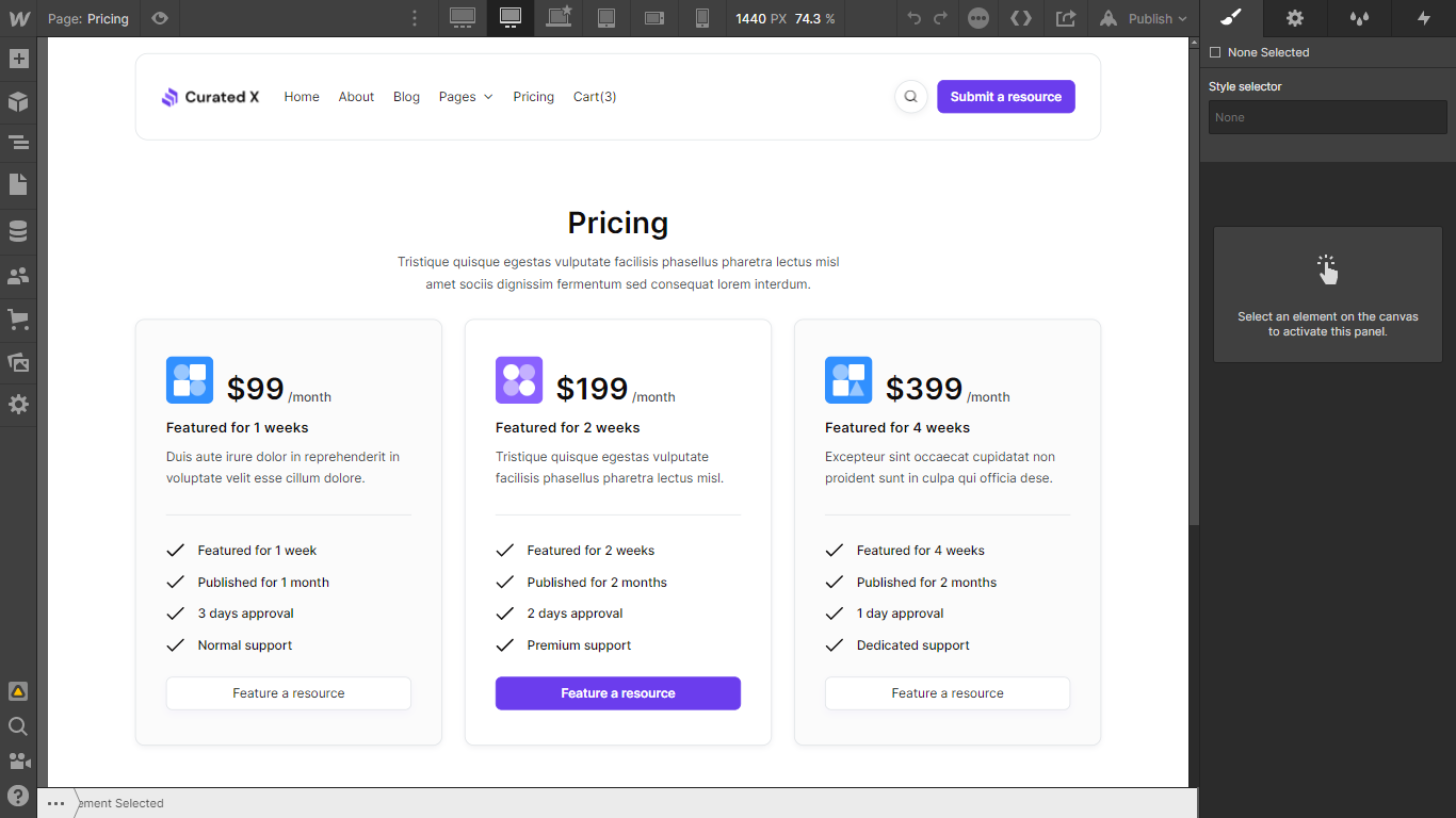 Ecommerce Curated X - Webflow Template
