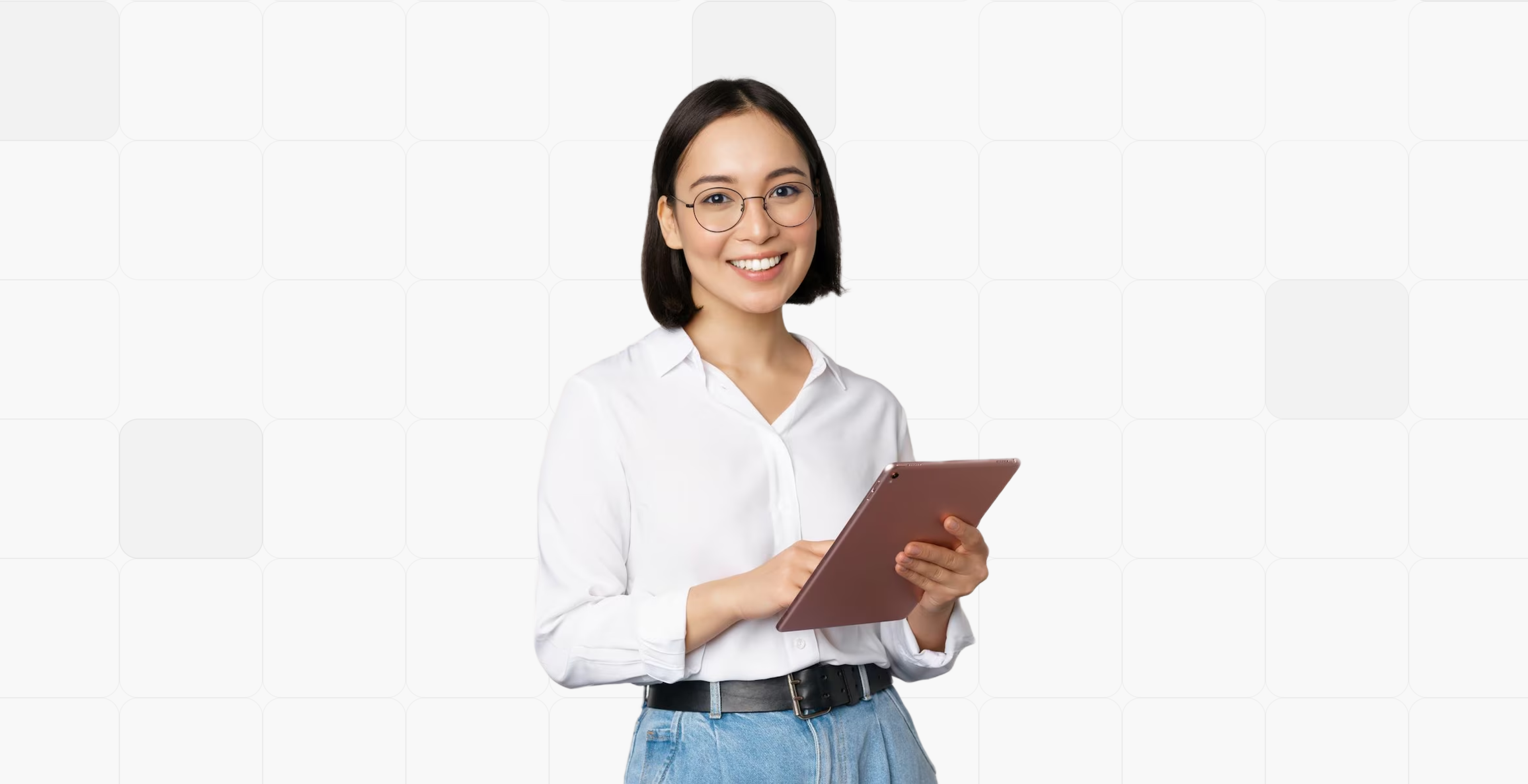 women with white background