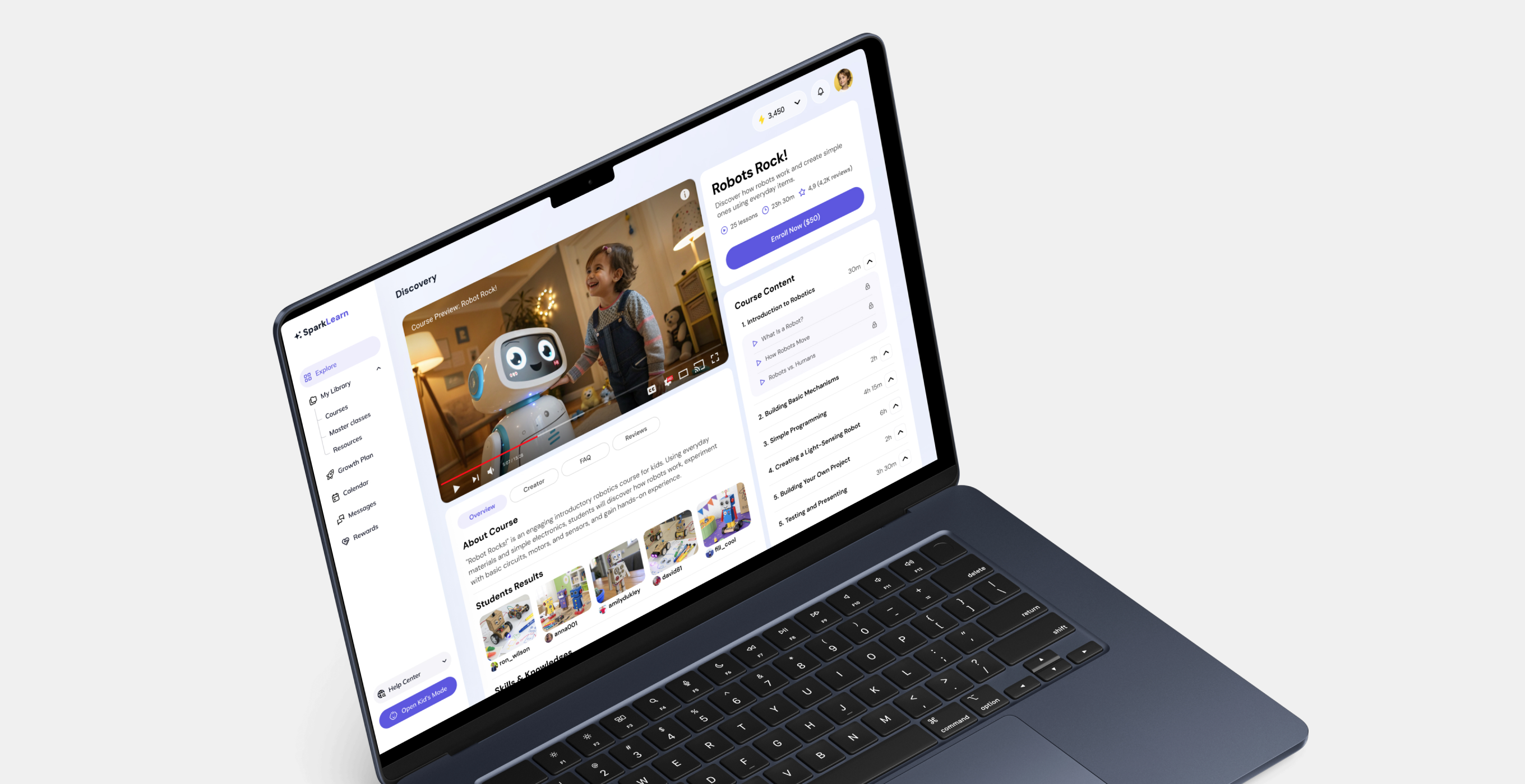 Spark Learn. Educational Web App.