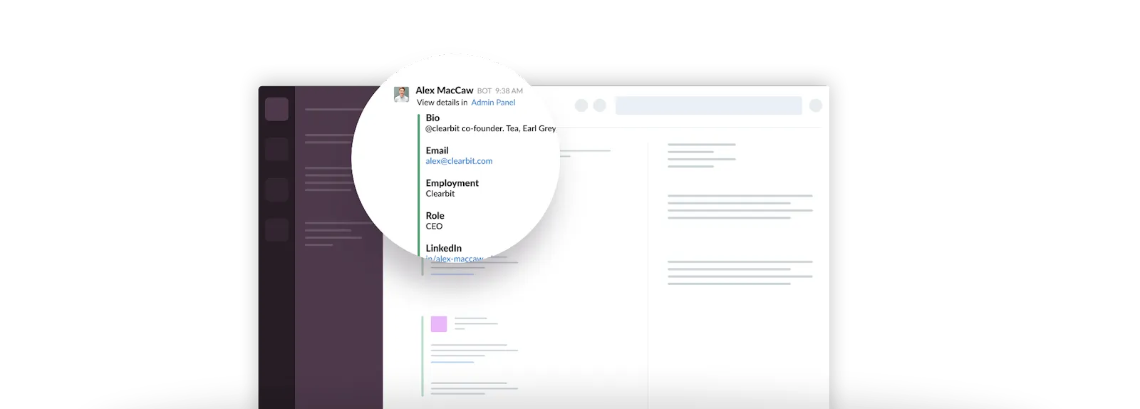Clearbit lead enrichment and prospecting app