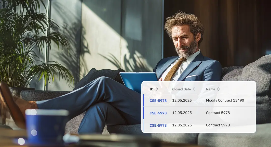 Case Manager showing governed workflows, exceptions, and
audit trails