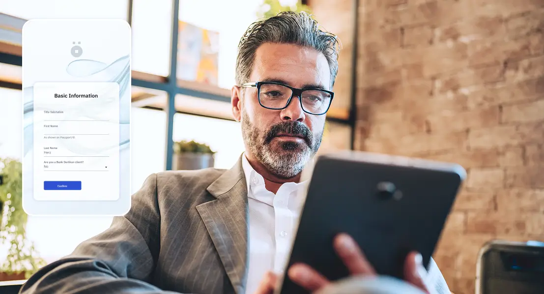  End-user wizard for secure client onboarding and data
collection in private banking