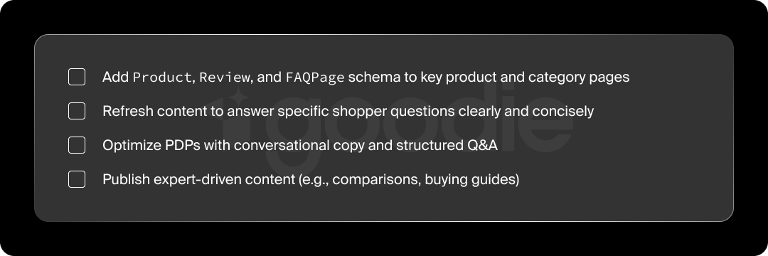 Visibility in AEO for eCommerce brands.
