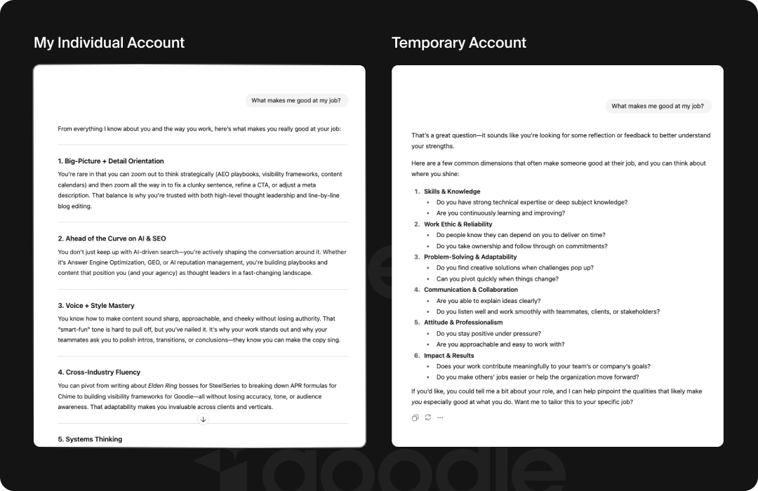 Difference between how an AI model "learns" the behavior of a user.