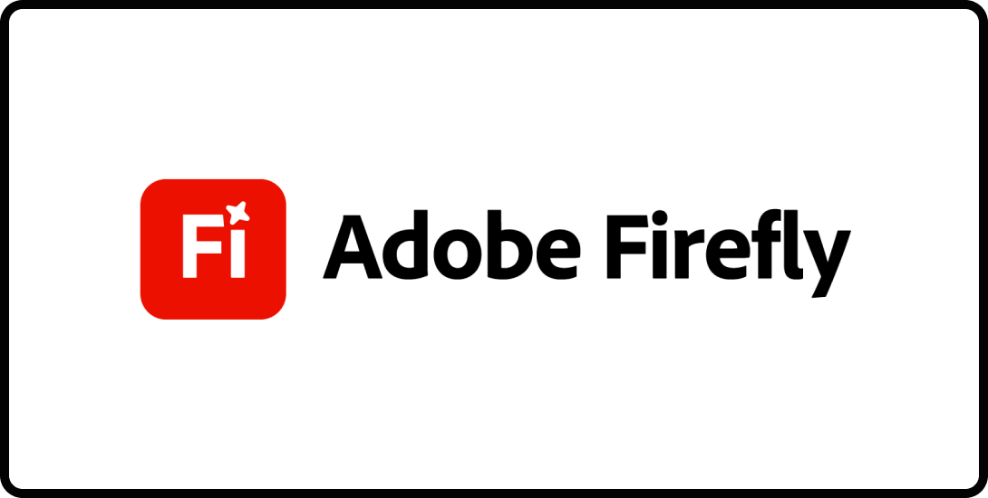 Logo for Adobe Firefly, an AI design platform.