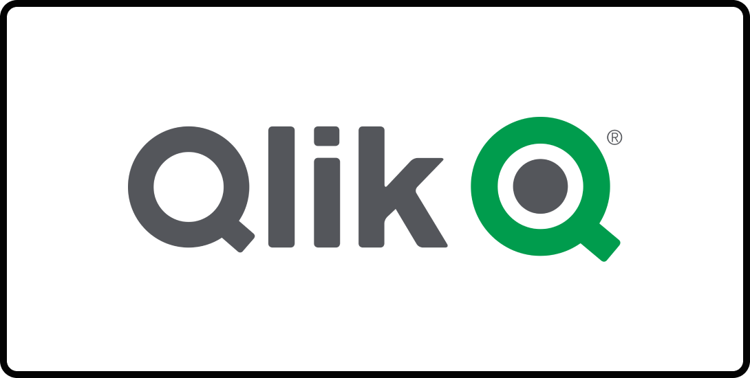 Logo for Qlik, a leading AI analytics platform.