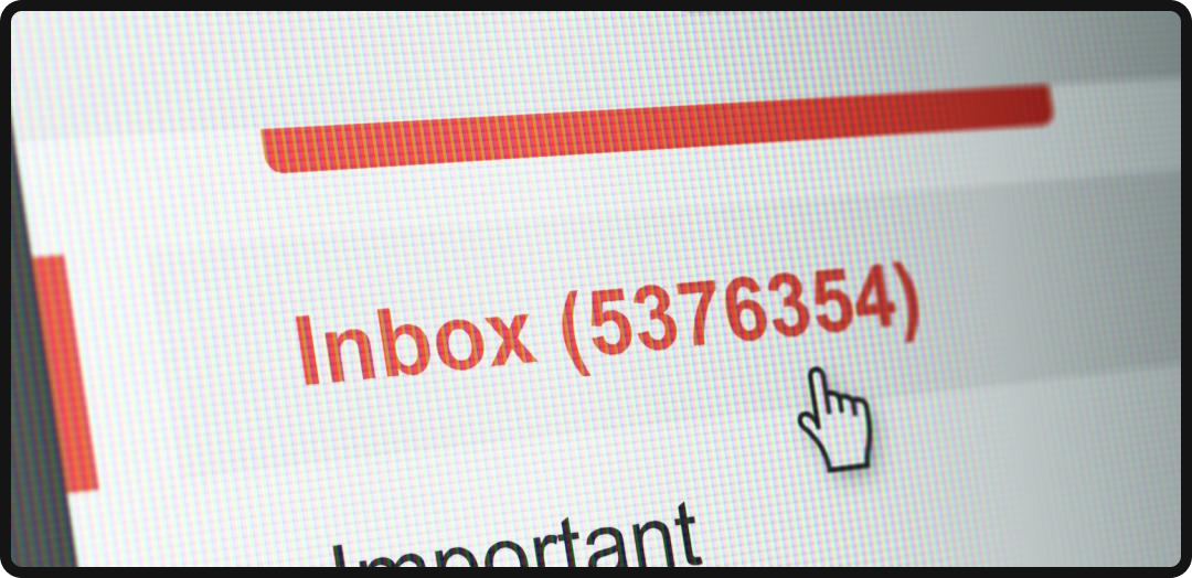 An inbox with over 5 million unread emails, showing the death of personalized pitches.