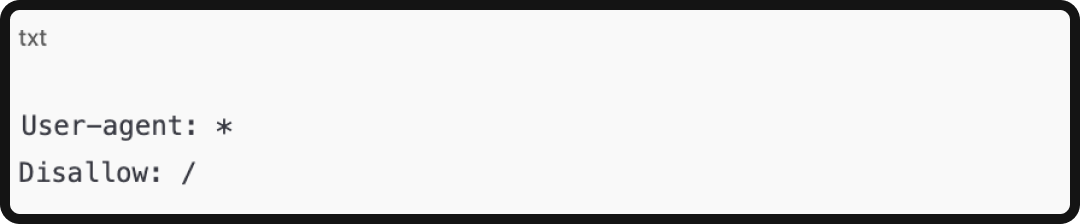Example of a disallow rule in a robots.txt file that blocks AI crawlers.