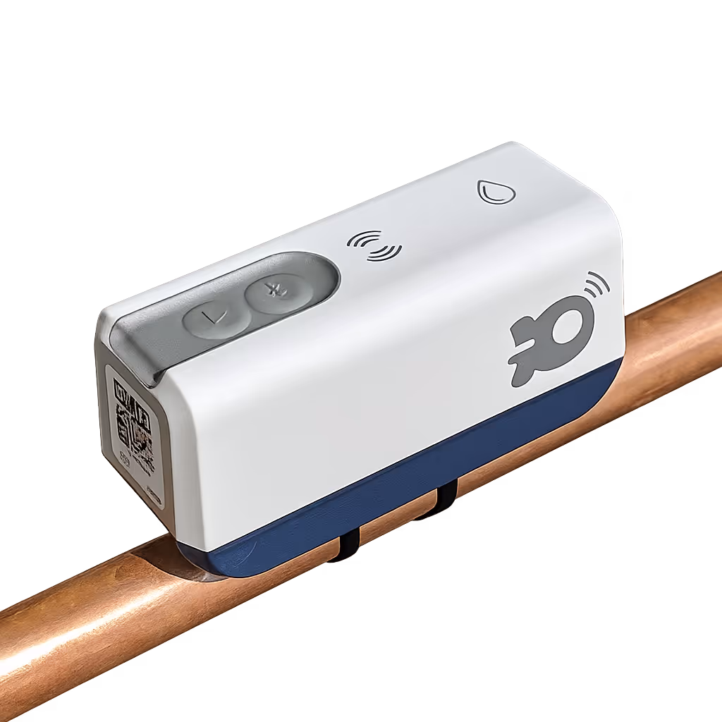 Non-invasive ultrasonic water submeter with cellular connectivity for easy installation without plumbers or Wi-Fi, helping recover water costs, detect leaks, and increase NOI