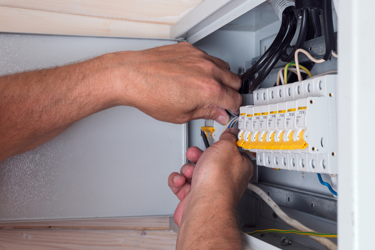 a person working on electrical residential