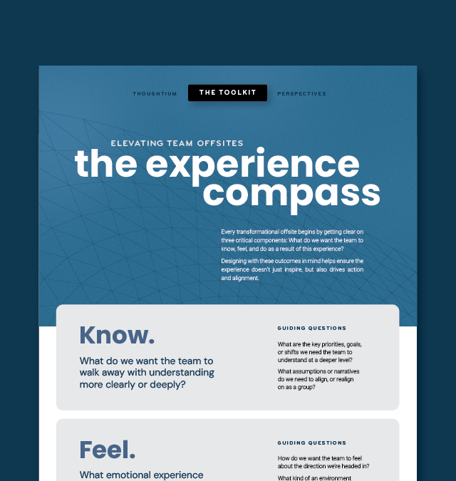 Learn the core elements that make an offsite truly transformational