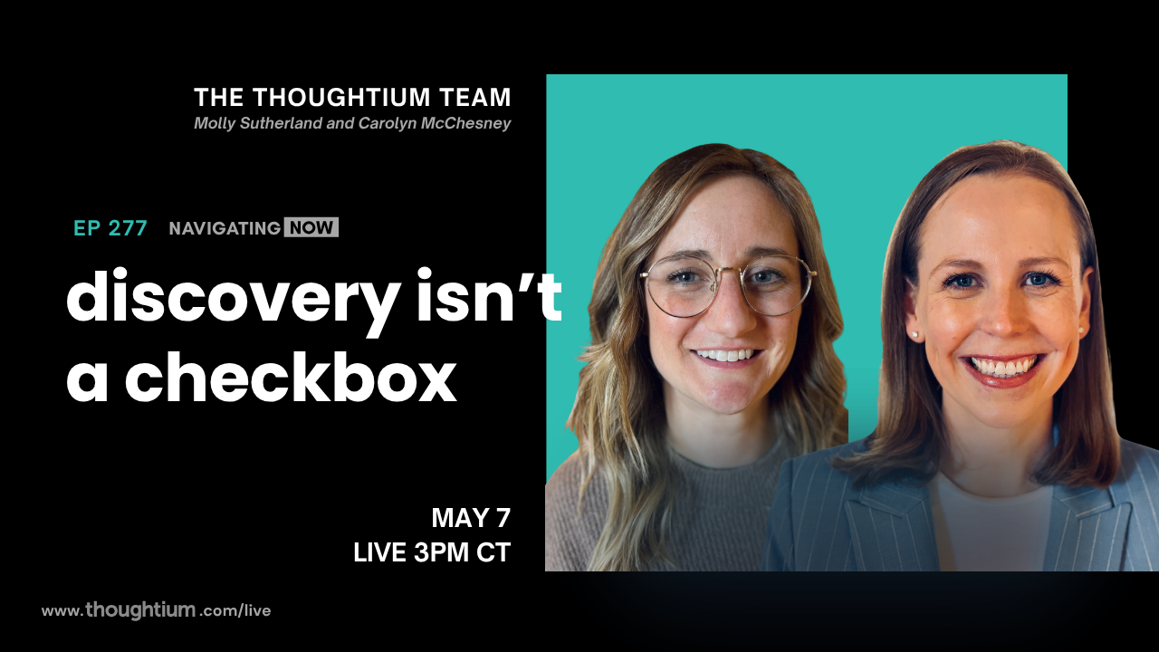 Navigating Now episode with Molly Sutherland and Carolyn McChesney discussing Leading Through Change — Livestream on YouTube, Thursday, May 7 at 3pm CT