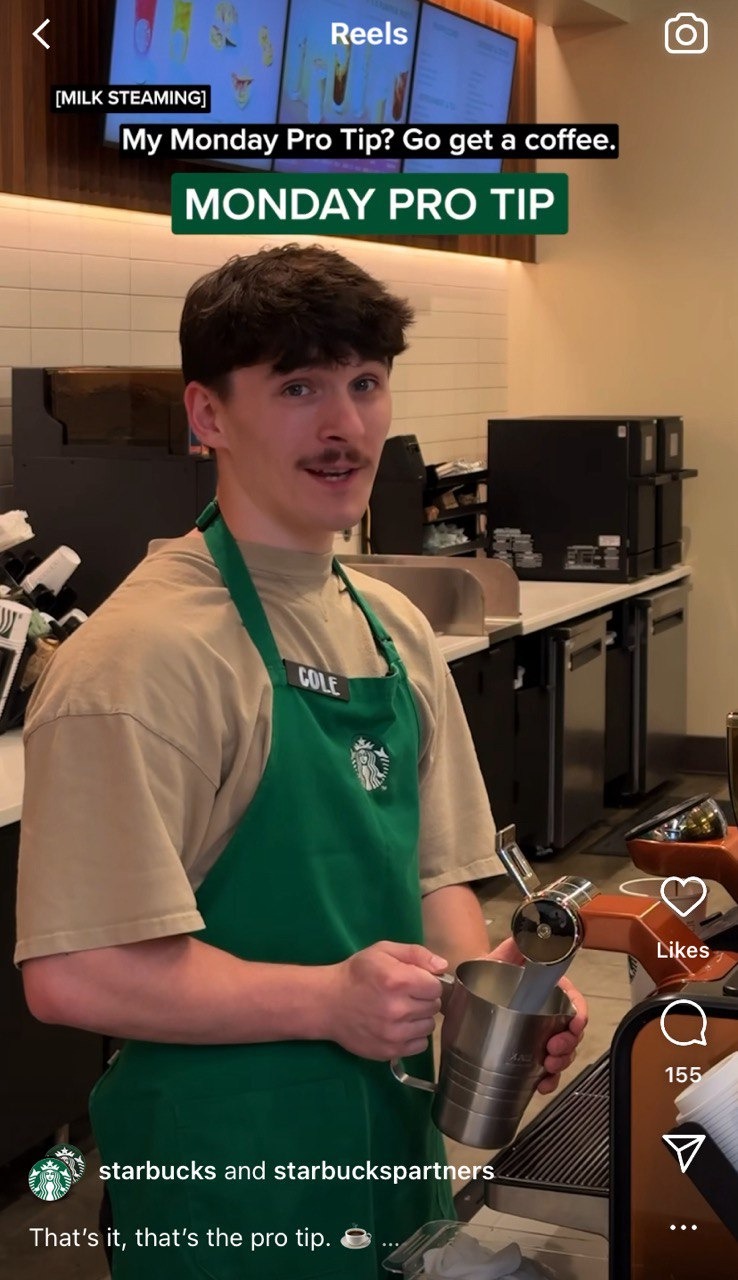 Visual content: behind-the-scenes content of Starbucks