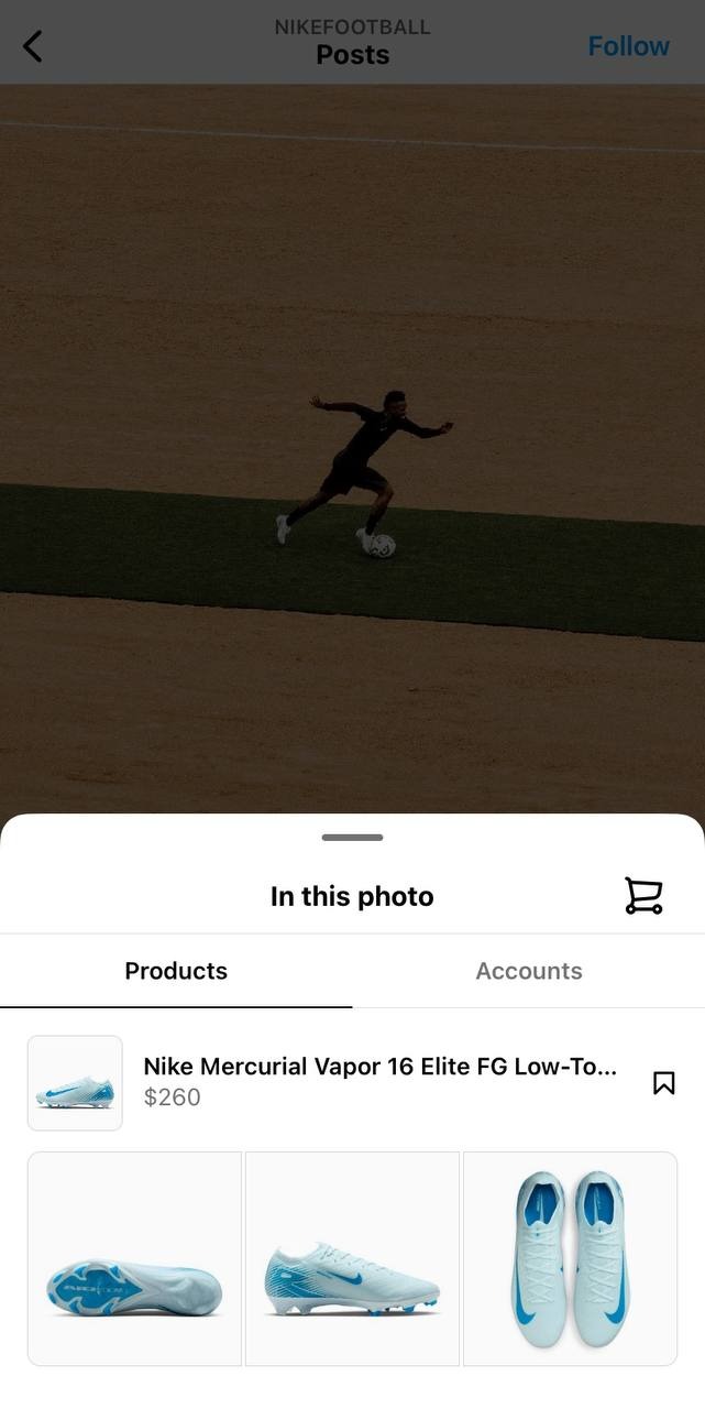 Visual content: shoppable Instagram post.