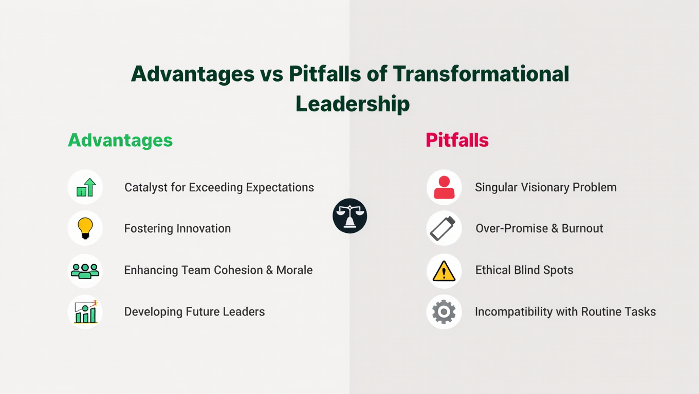 Visual content: benefits and problems of transformational leadership