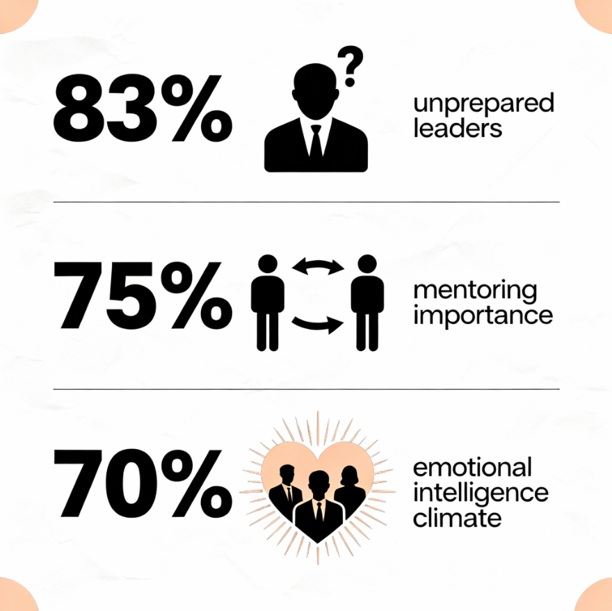 Leadership statistics infographic highlighting CEO challenges.