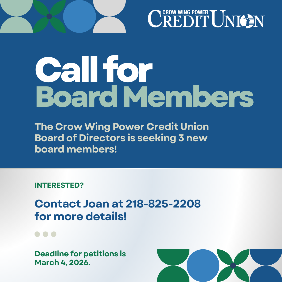 Call for Board Members!