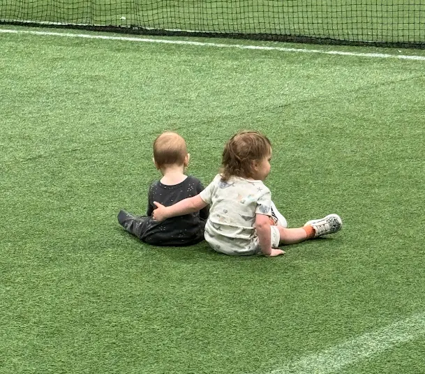 Watching their big brother.