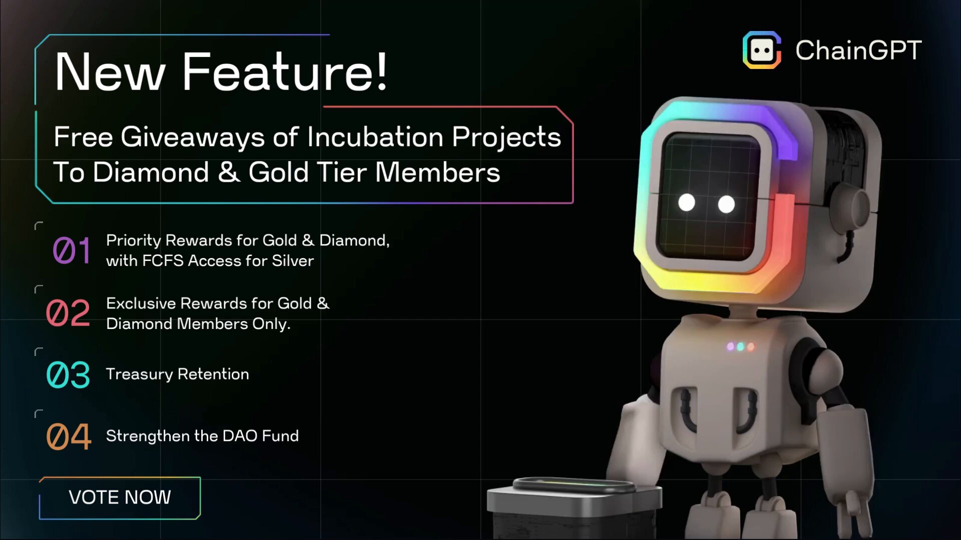 DAO Proposal #8: New Feature! Free Giveaways Of Incubation Projects To Diamond & Gold Tier Members
