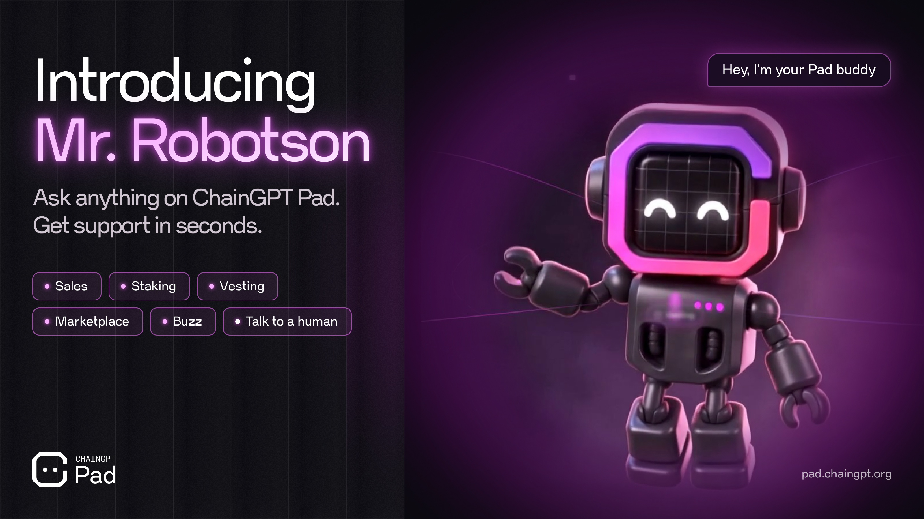 Introducing Mr. Robotson, the ChainGPT Pad AI Assistant