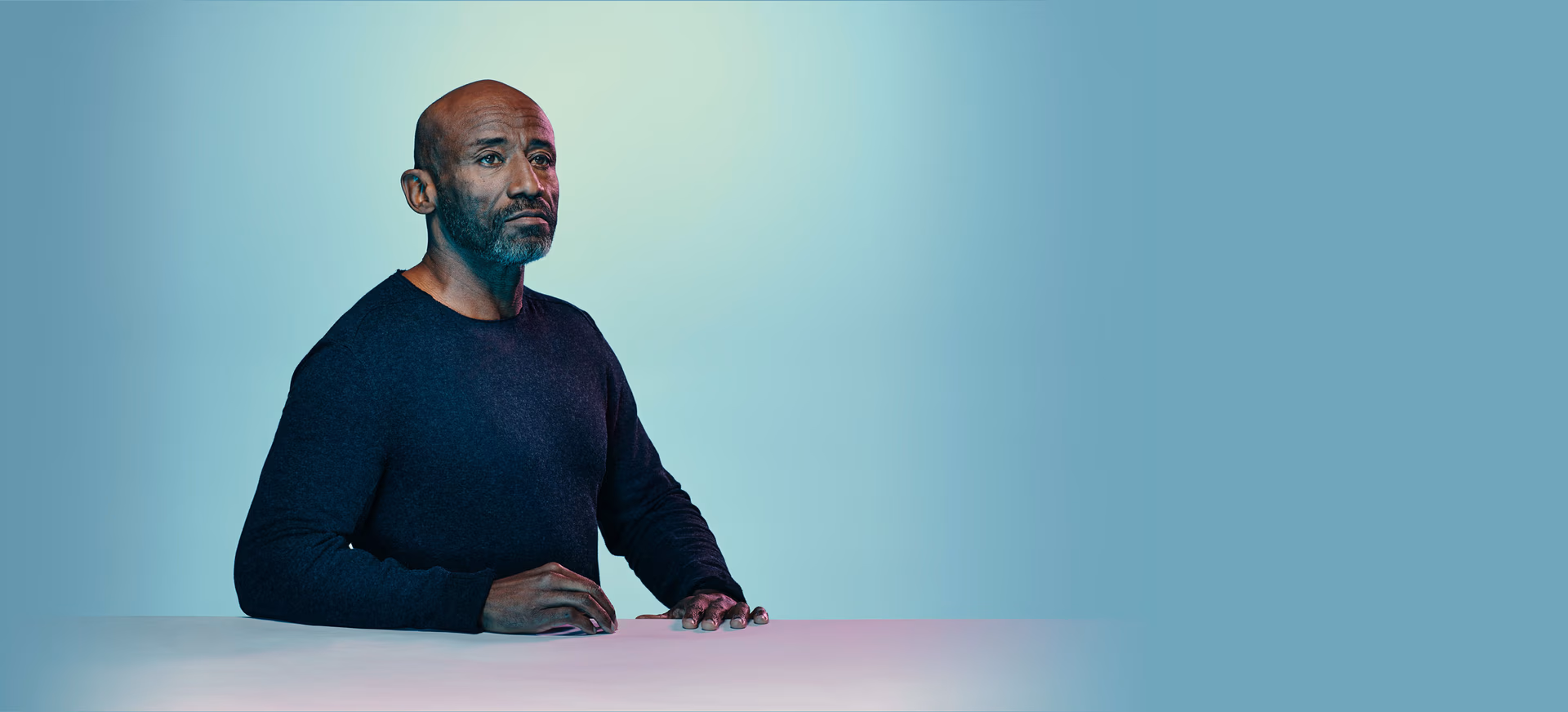 a man sitting at a table