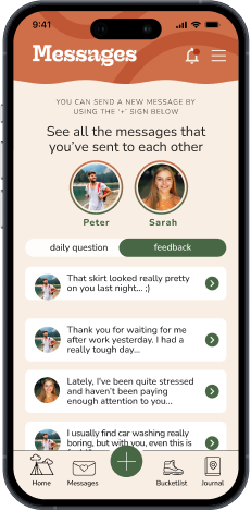 Messages feature main screen 
