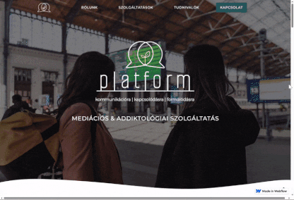 Platform landing page scrolling through