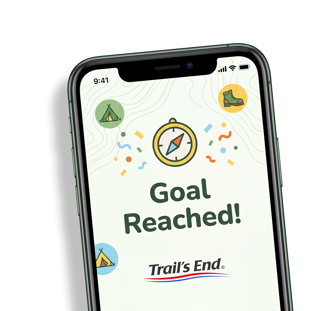 mobile phone screen showing goal reached text