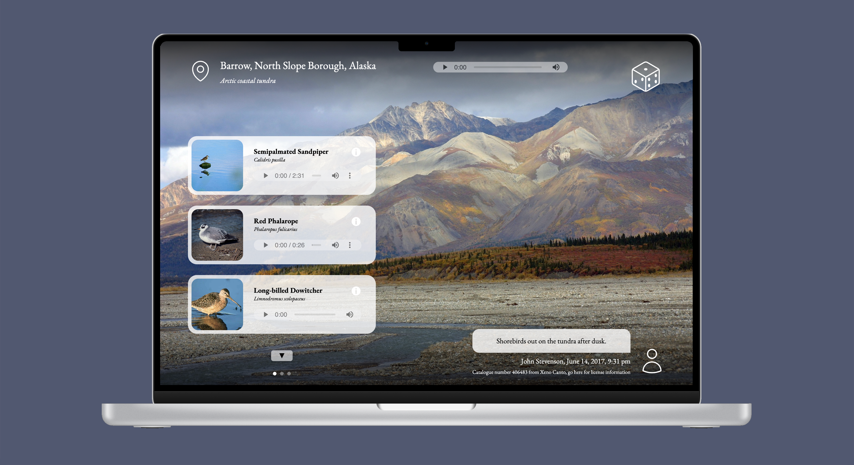 A mockup of Warbler on a laptop