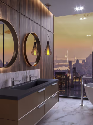 Frame from a 3D animation showcasing exterior architecture of a modern home