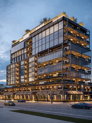 3D animation still rendering of an architectural concept for real estate development