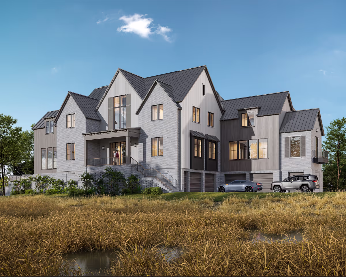 3D exterior visualization of a modern multi-story building