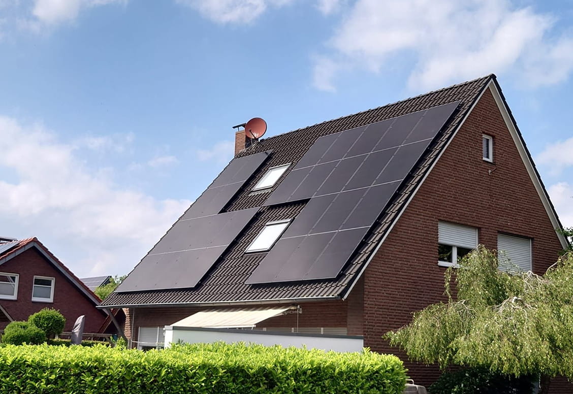Maximal genutzte Dachfläche für hohe Eigenstromerzeugung.