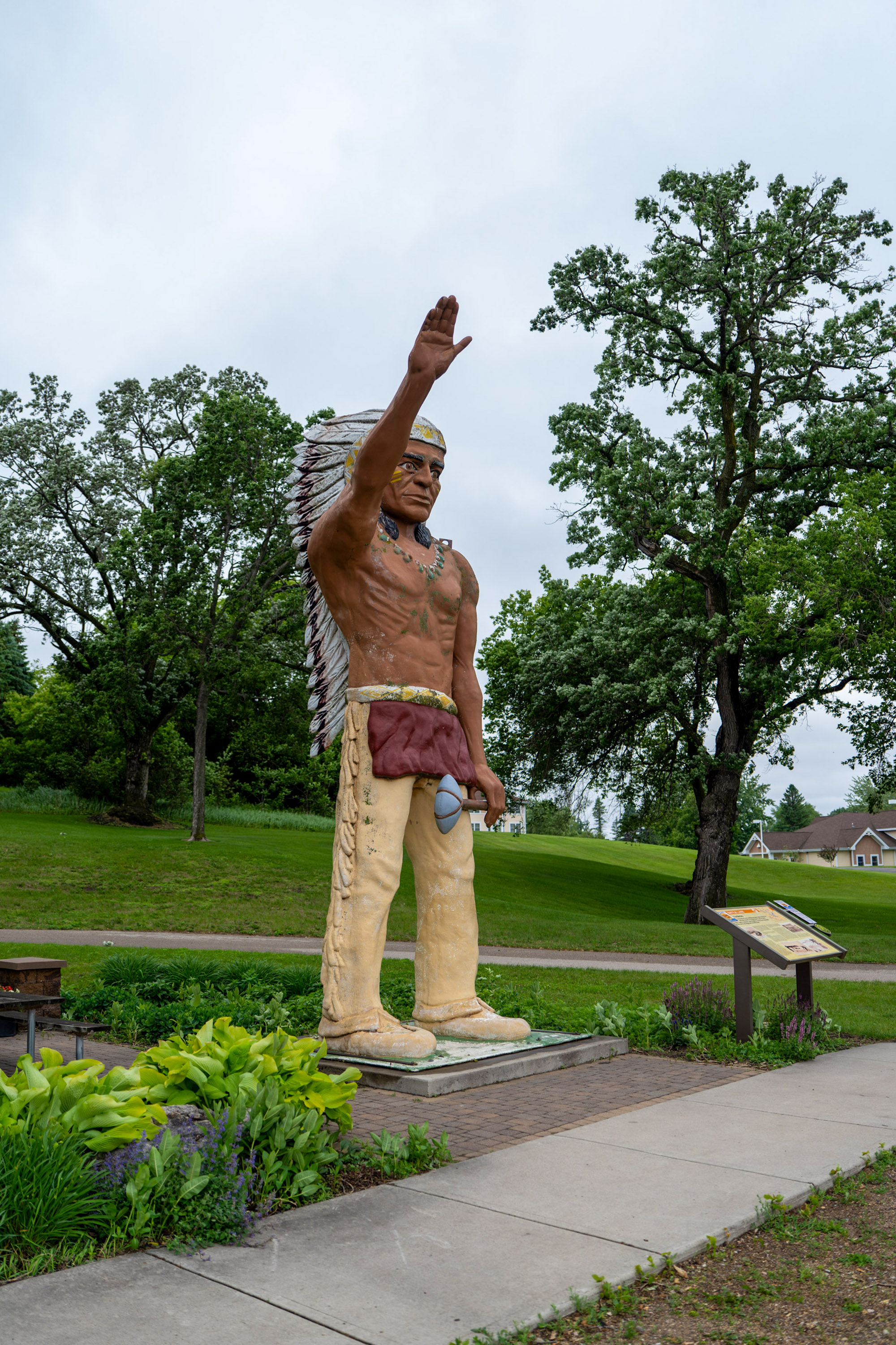 Statue of Chief Wenonga in Battle Lake, MN
