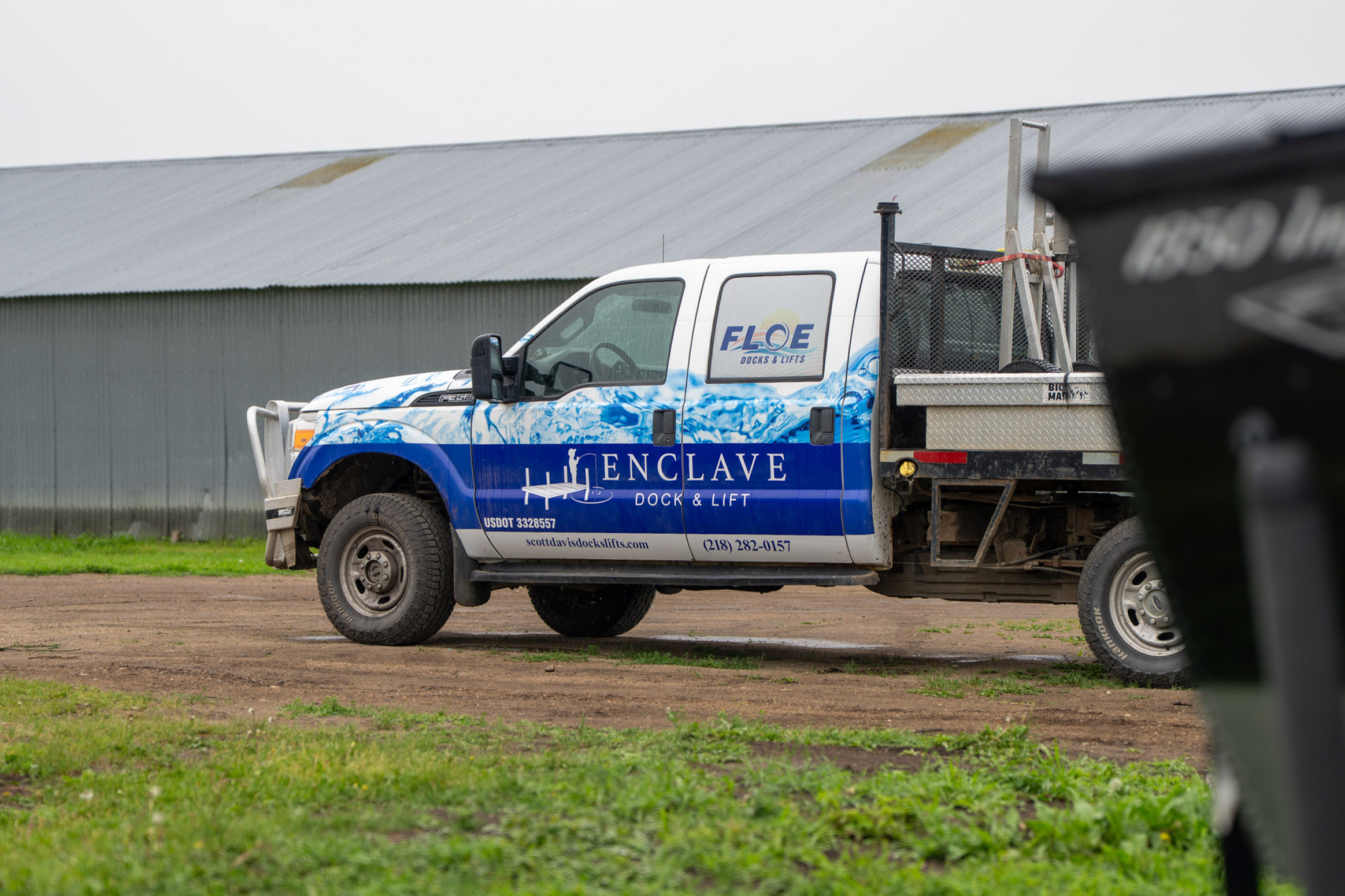 One of Enclave Marine Dock & Lift's fleet of service trucks
