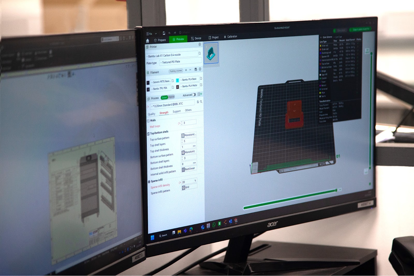 Engineer reviewing OEM component design and print preparation in CAD software during value added engineering process