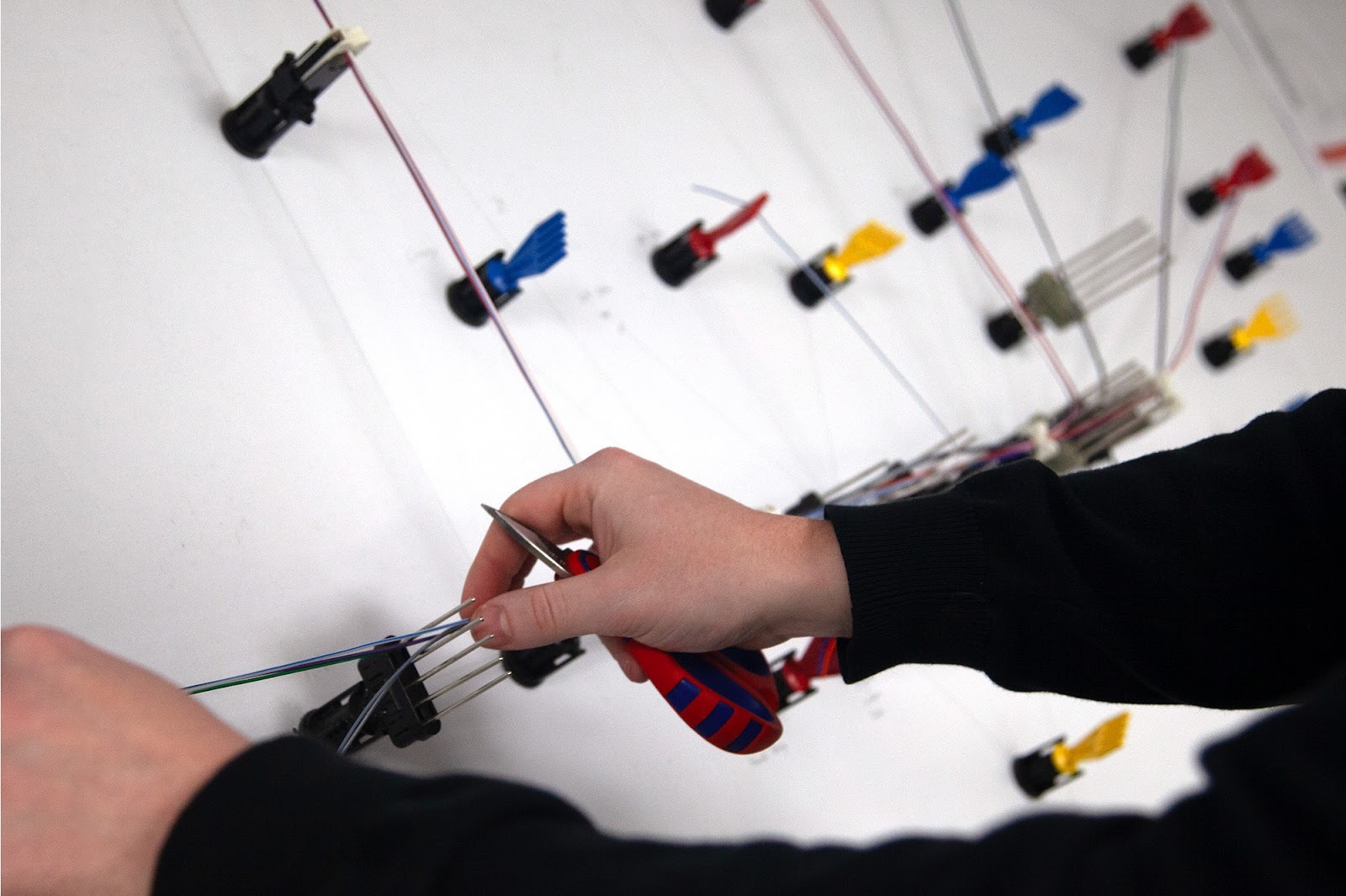 Bespoke wiring harness assembly in progress at a UK wiring harness manufacturing facility