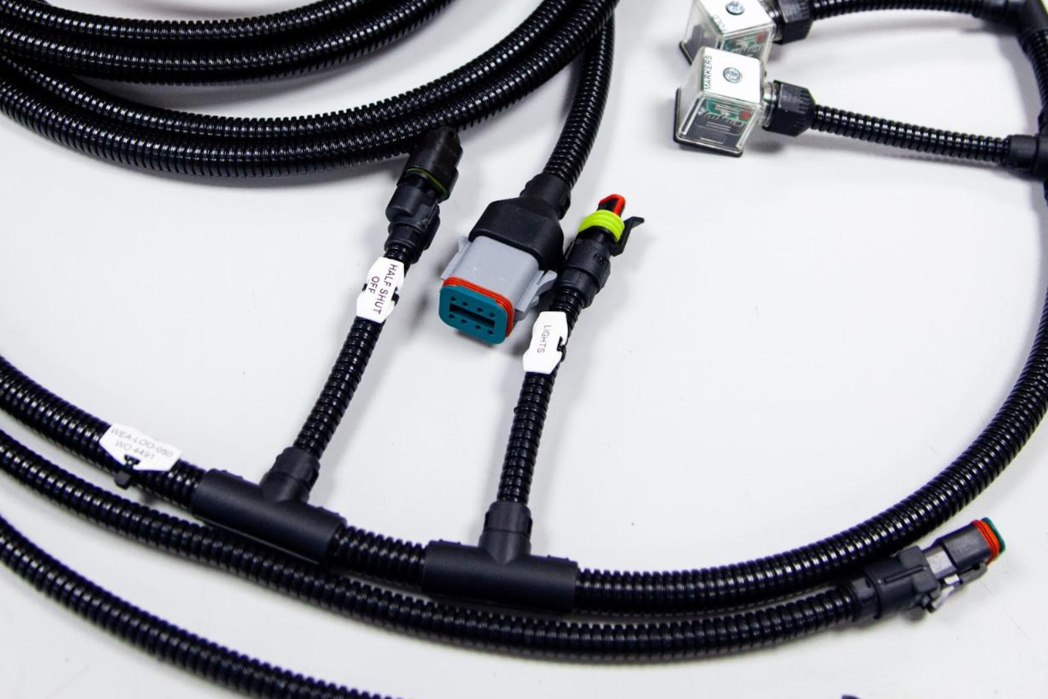 Labelled wiring harness assembly for PLC panel wiring and industrial control systems