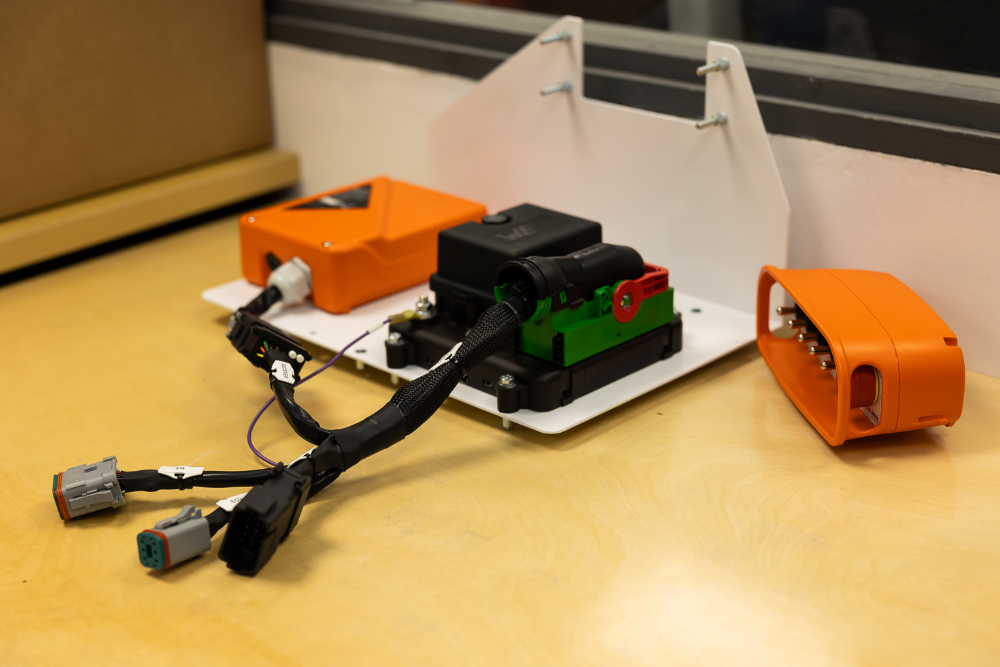 Custom OEM wiring harness and control module assembly manufactured by Tec-Stop in the UK