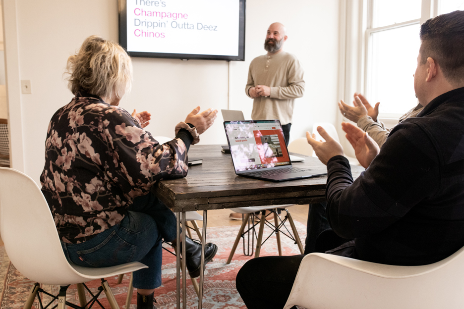 Kevin Mooney facilitating a strategy workshop in the agency studio