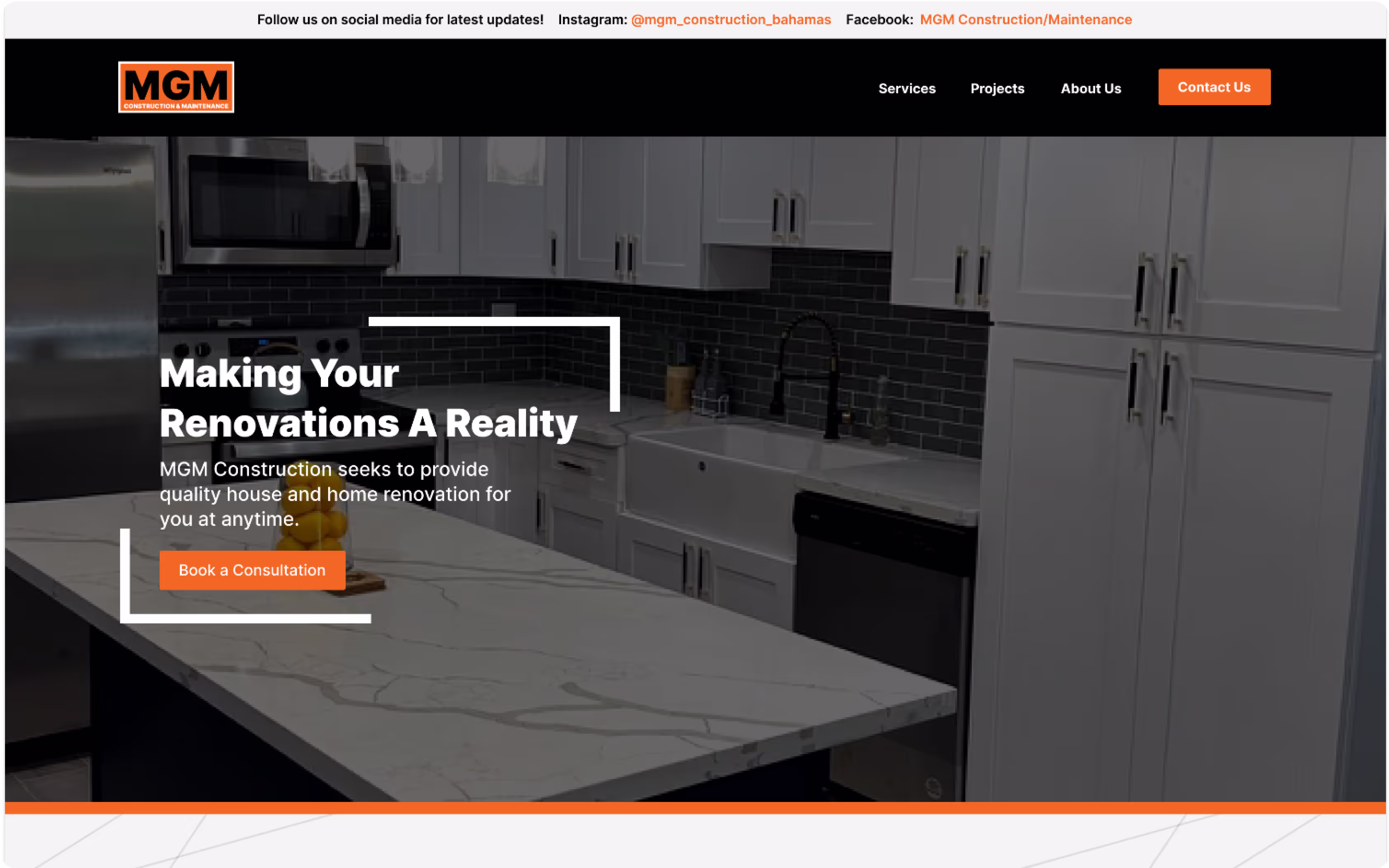 MGM Construction Website Design