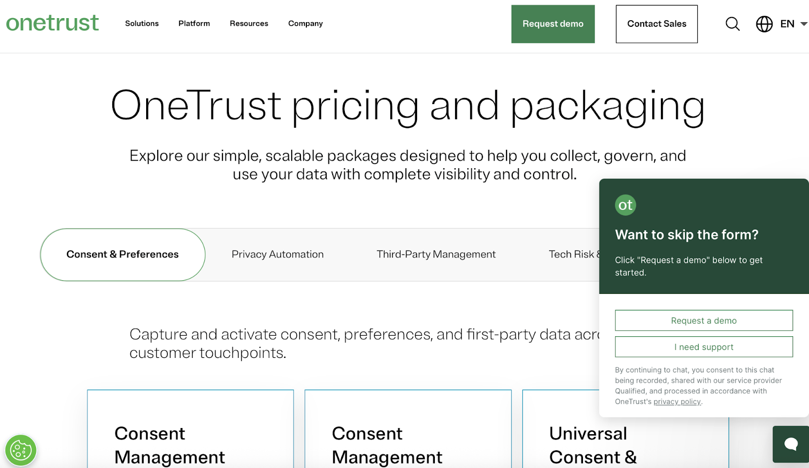 OneTrust Pricing