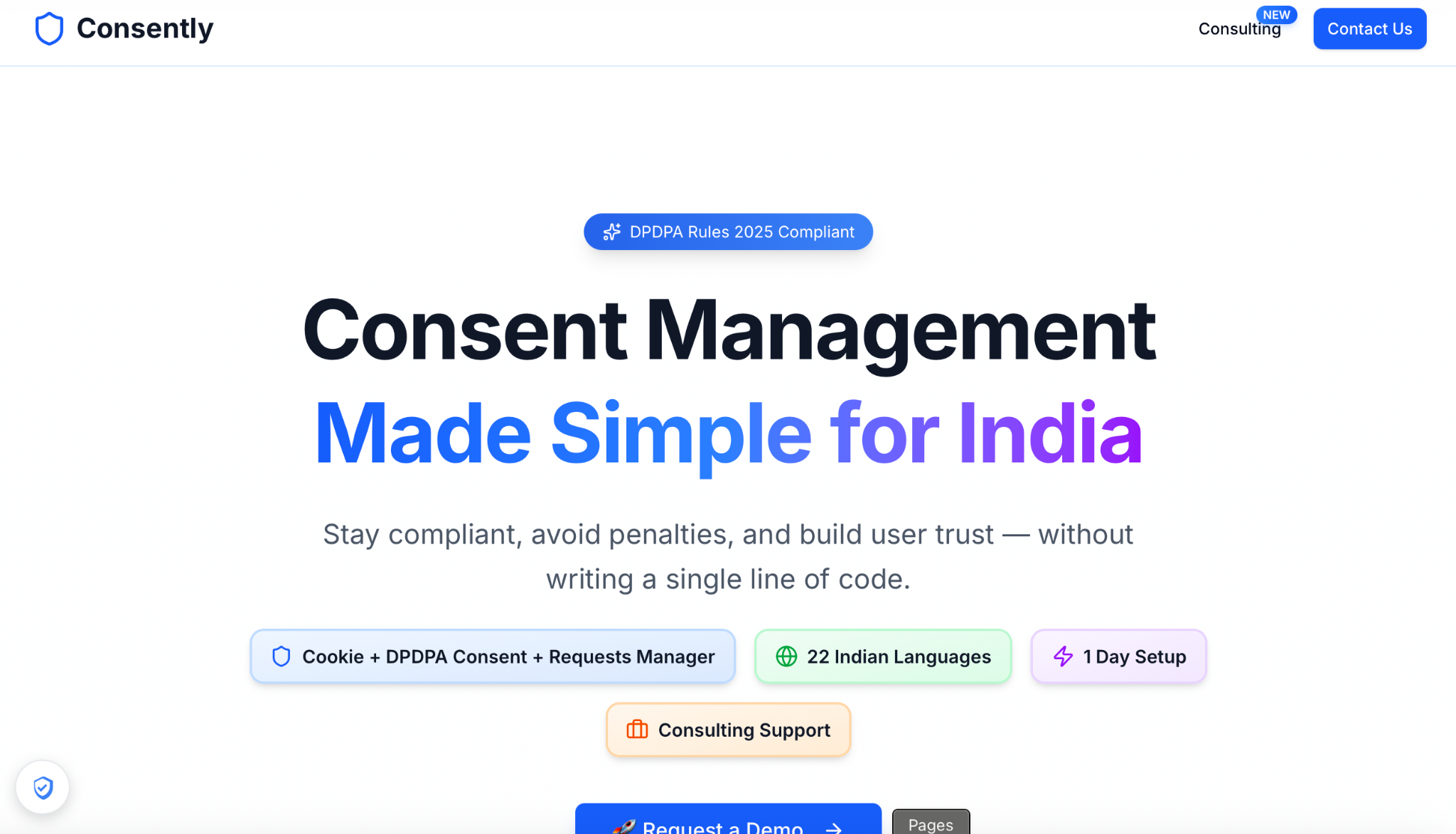 Consently Homepage