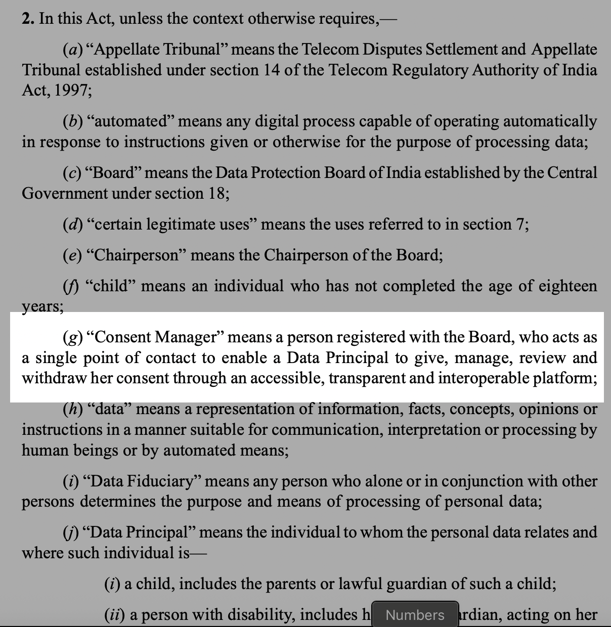 Definition of consent manager in DPDP Act