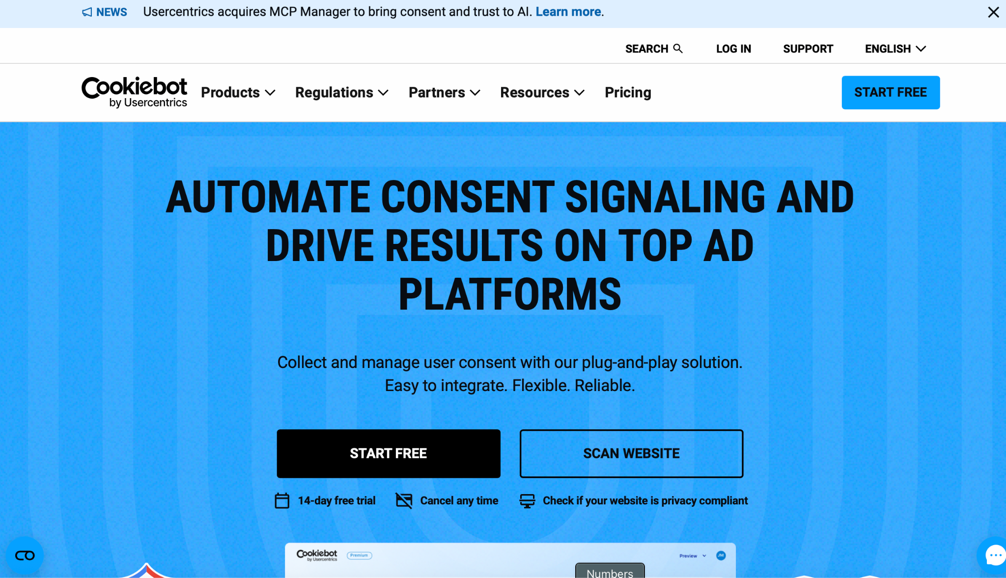 Cookiebot Homepage