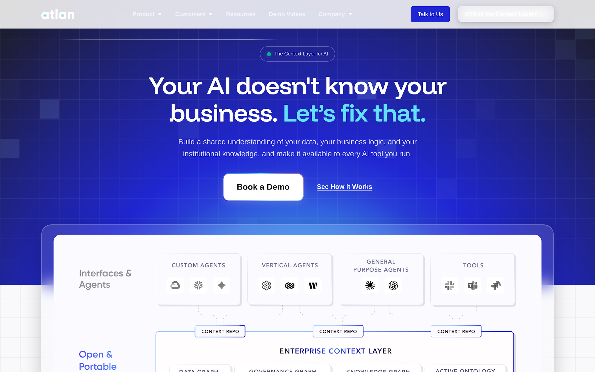 Atlan active metadata platform product page