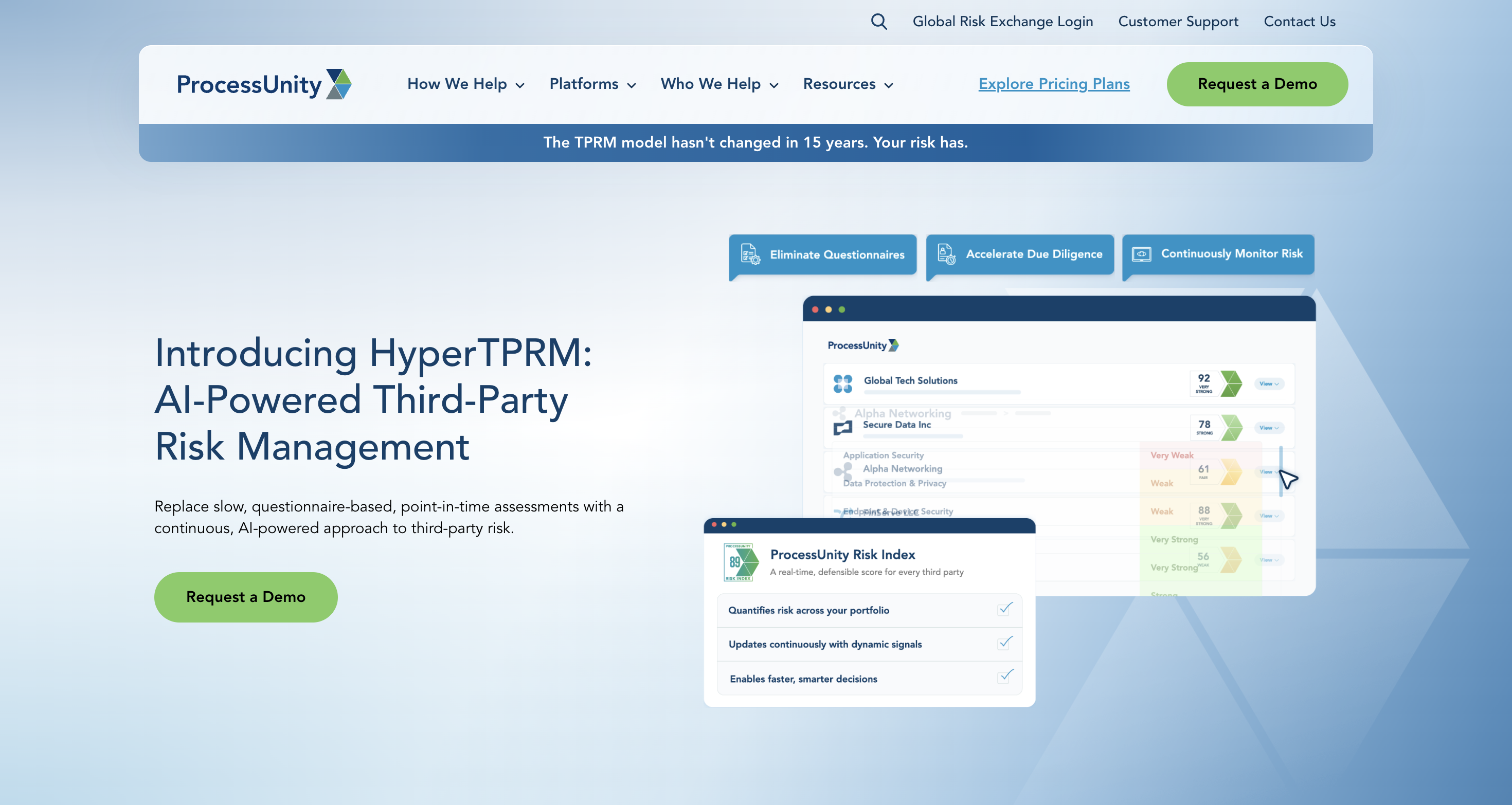 ProcessUnity AI Powered Third Party Risk Management Software