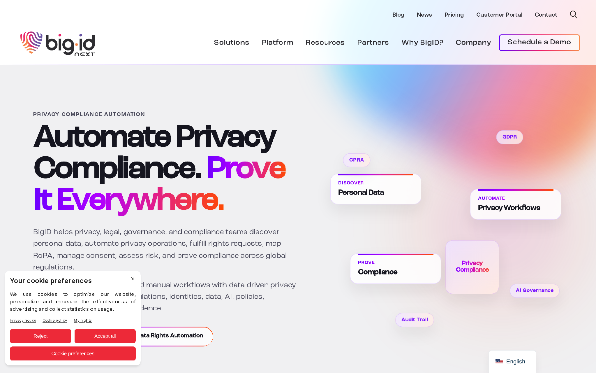 BigID privacy compliance platform