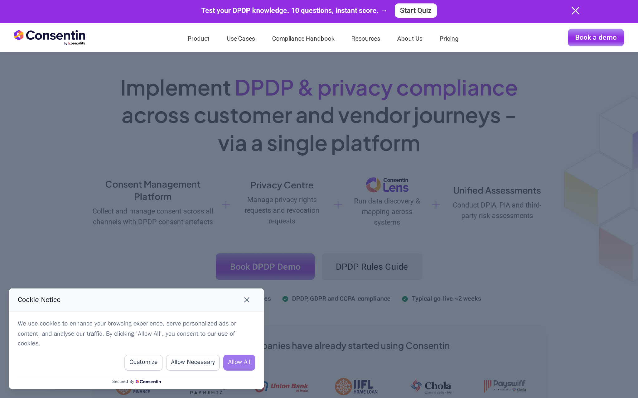 Consentin by Leegality consent and privacy management platform