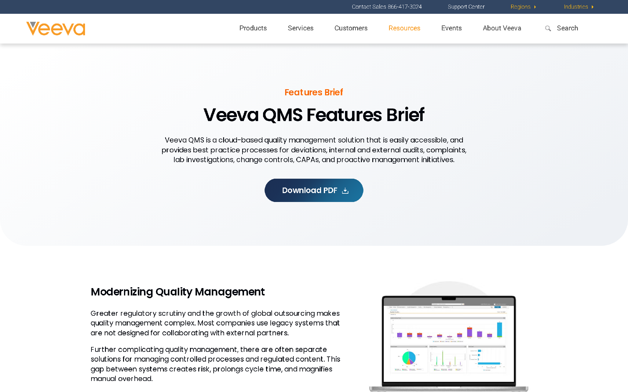 Veeva Vault QMS product brief